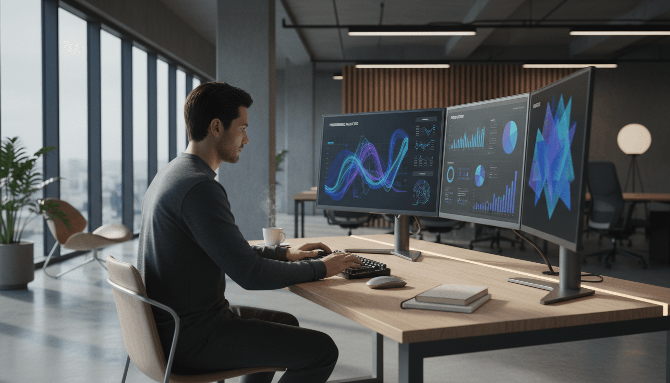 Digital marketing professionals analyzing campaign performance on analytics dashboard